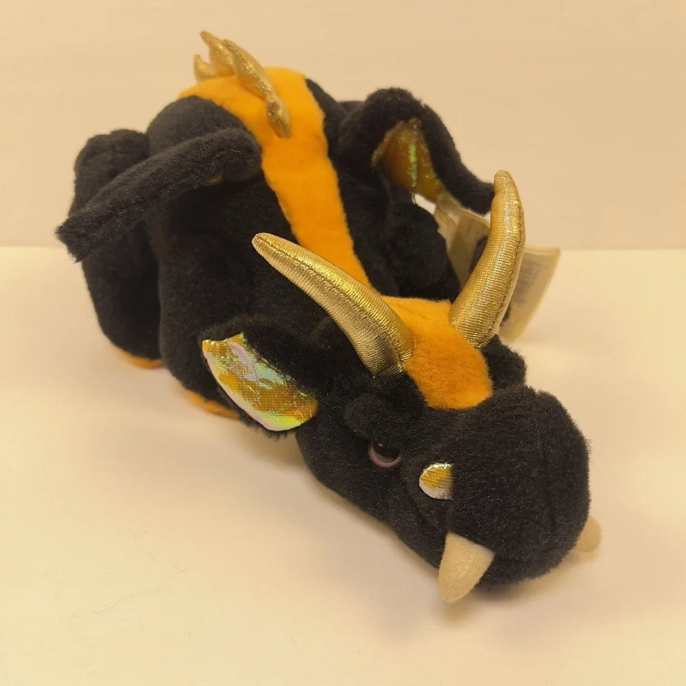 Ganz Webkinz LAVA DRAGON Black Orange Stuffed Plush HW043 Retired *Unknown Code*